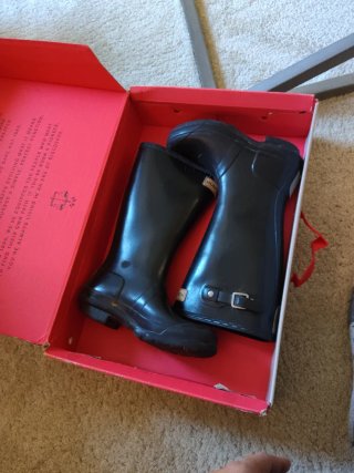 Botas Hunter Original Kids Gloss Negras