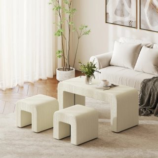 Juego 3 Bancos Zapateros Beige