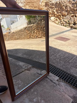 Espejo Rectangular con Marco de Madera