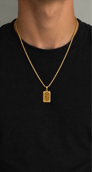 Colar Cruz Vintage Dourado