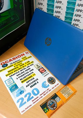 Portátil HP i3 8GB RAM 240GB SSD M.2
