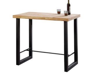 Mesa alta cocina madera y metal