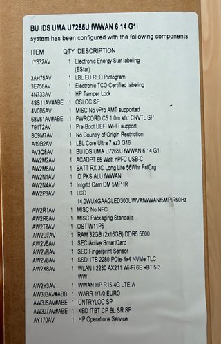 Portátil HP Elitebook 6 G1i 14'' 32GB RAM SSD 1TB