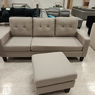 Sofá Cama Chaise Longue Beige 184cm