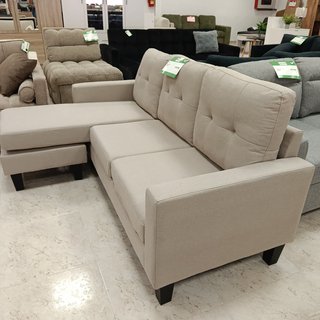 Sofá Cama Chaise Longue Beige 184cm