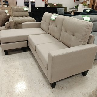 Sofá Cama Chaise Longue Beige 184cm