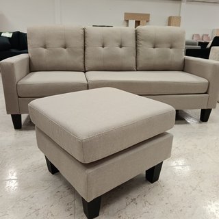Sofá Cama Chaise Longue Beige 184cm