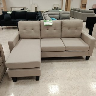 Sofá Cama Chaise Longue Beige 184cm