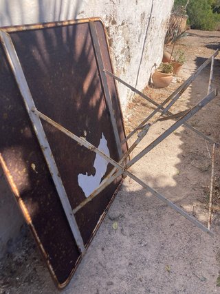 Mesa de jardín francesa vintage plegable