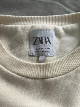 Sudadera Zara Kids Blanca Talla 13/14