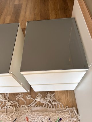 2 Cristal superior de Vidrio para mesitas Malm