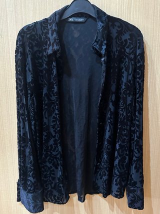 Camisa Zara Negra con Transparencias