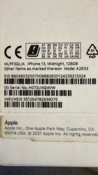 iPhone 13 128GB - Midnight