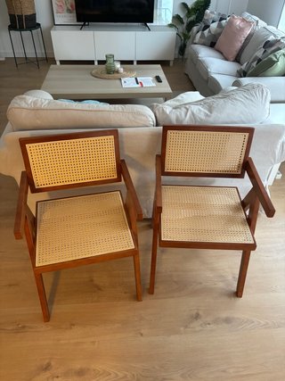 2 Sillas Ratan Cerezo Marrón