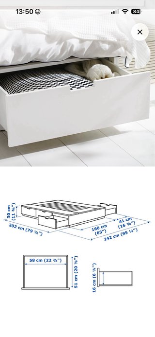 Estructura de Cama con Almacenaje 160x200
