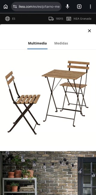 Mesa y 2 Sillas Exterior Tärnö Ikea