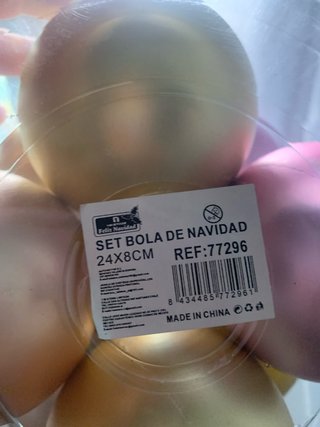 24 Bolas Navidad  Oro y Rosa