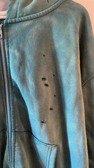 Sudadera con cremallera verde vintage