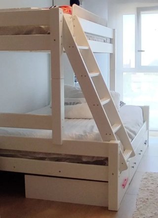 Litera matrimonio madera blanca