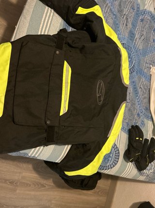 Chaqueta Moto Negra y Fluor Talla M