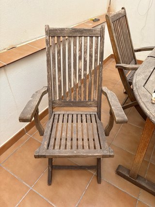 Mesa de Madera de Teka con 4 Sillas