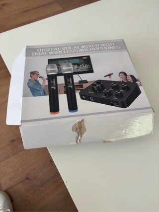 Rybozen Karaoke Mixer + 2 Micrófonos Inalámbrico