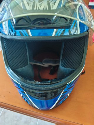 Casco de moto Nitro azul
