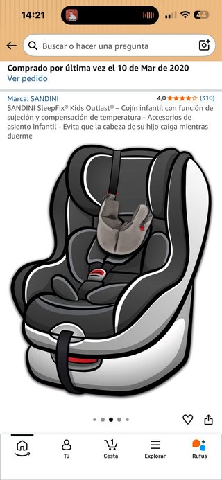 Cojín sujeción infantil cabeza y cuello Sandini