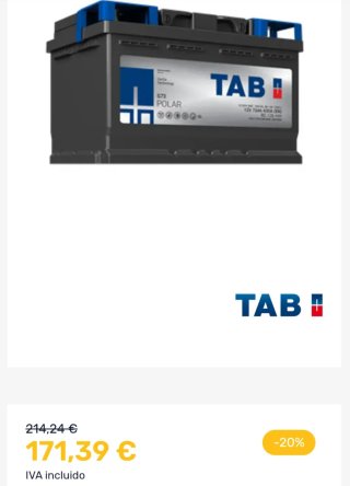 Batería Coche TAB 12V 73Ah 630A Polar