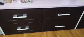 Mueble de Salón Marrón y Rosa