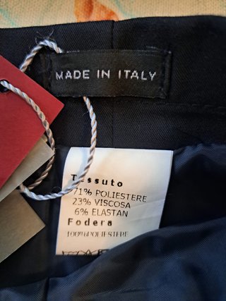 Gonna tubino blu scuro Made in Italy Taglia 44