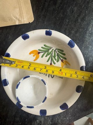 Plato aceitunero cerámica pintado a mano