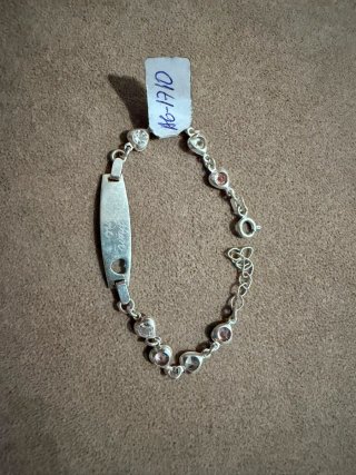 Pulsera Plata Ley Corazones y Circonitas