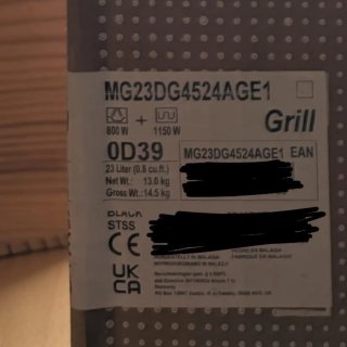 Microondas Samsung 23L, garantía marzo 2028