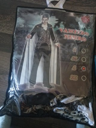 Disfraz Vampiro Negro Halloween Talla M