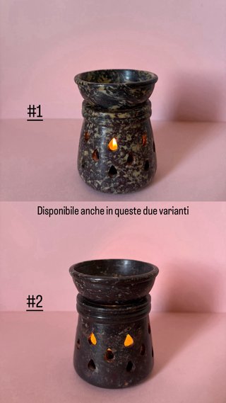 Bruciaessenze o bruciaincenso in steatite gocce