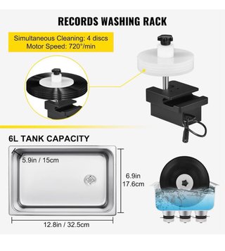 Limpiador Ultrasónico VEVOR 6L para Vinilos