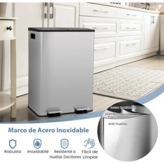 Cubo basura COSTWAY GY10008SL 60L 2x30L