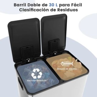 Cubo basura COSTWAY GY10008SL 60L 2x30L