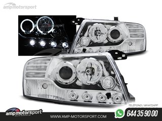 FAROS DELANTEROS OJOS DE ANGEL PARA MITSUBISHI PAJERO V60