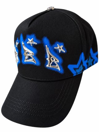 Gorra Negra y Azul con Estrellas y Logo