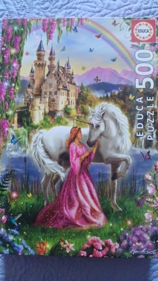 Puzzle Educa 500 Piezas Unicornio y Princesa