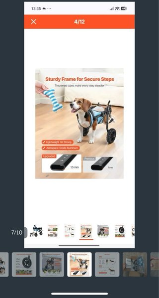 Silla de Ruedas para Perros VEVOR Talla S