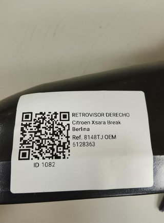 Retrovisor derecho citroen 6128363 xsara 1082
