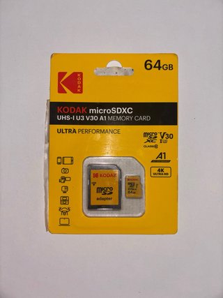 Tarjeta microSDXC Kodak 64GB UHS-I U3 V30 A1