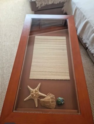 Mesa de Centro de Madera con Cristal