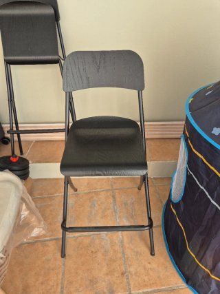 Set de 2 Taburetes Plegables Negros