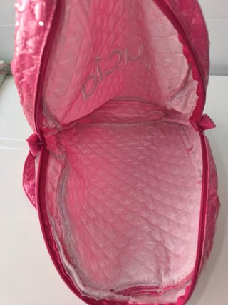 Mochila rosa hecha a mano personalizada «Lucía»