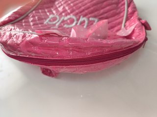 Mochila rosa hecha a mano personalizada «Lucía»