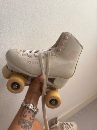 Patines Oxelo blancos y rosas